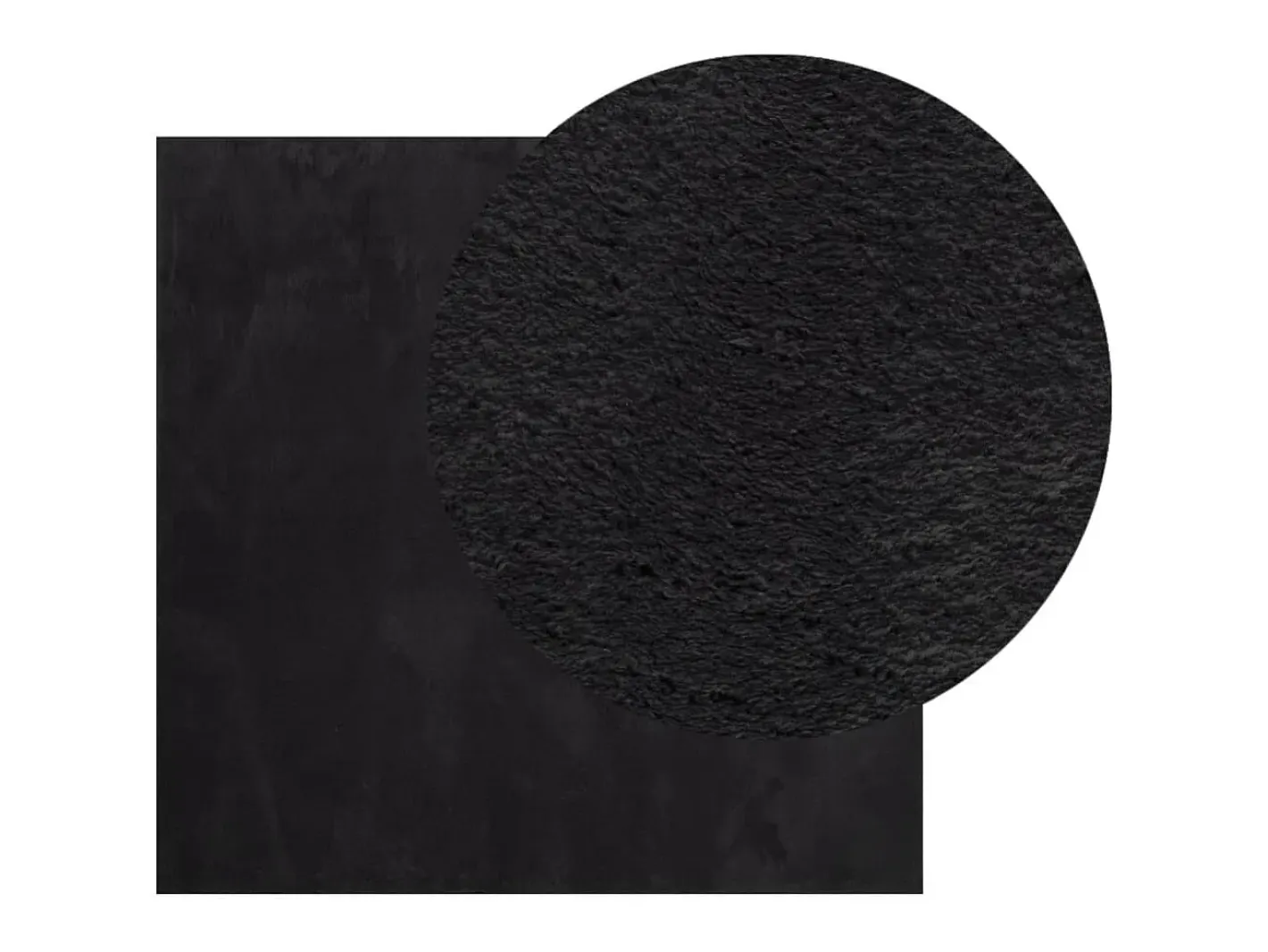 Outlet Garden Furniture Hester Alfombra de pelo corto suave lavable HUARTE 120x120 cm Negro