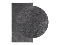 Online Garden Furniture Hester Alfombra de pelo corto suave lavable HUARTE antracita 80x150 cm Gris antracita