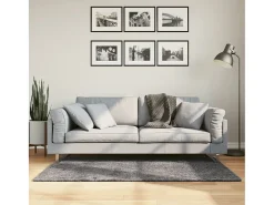 Online Garden Furniture Hester Alfombra de pelo corto suave lavable HUARTE antracita 80x150 cm Gris antracita
