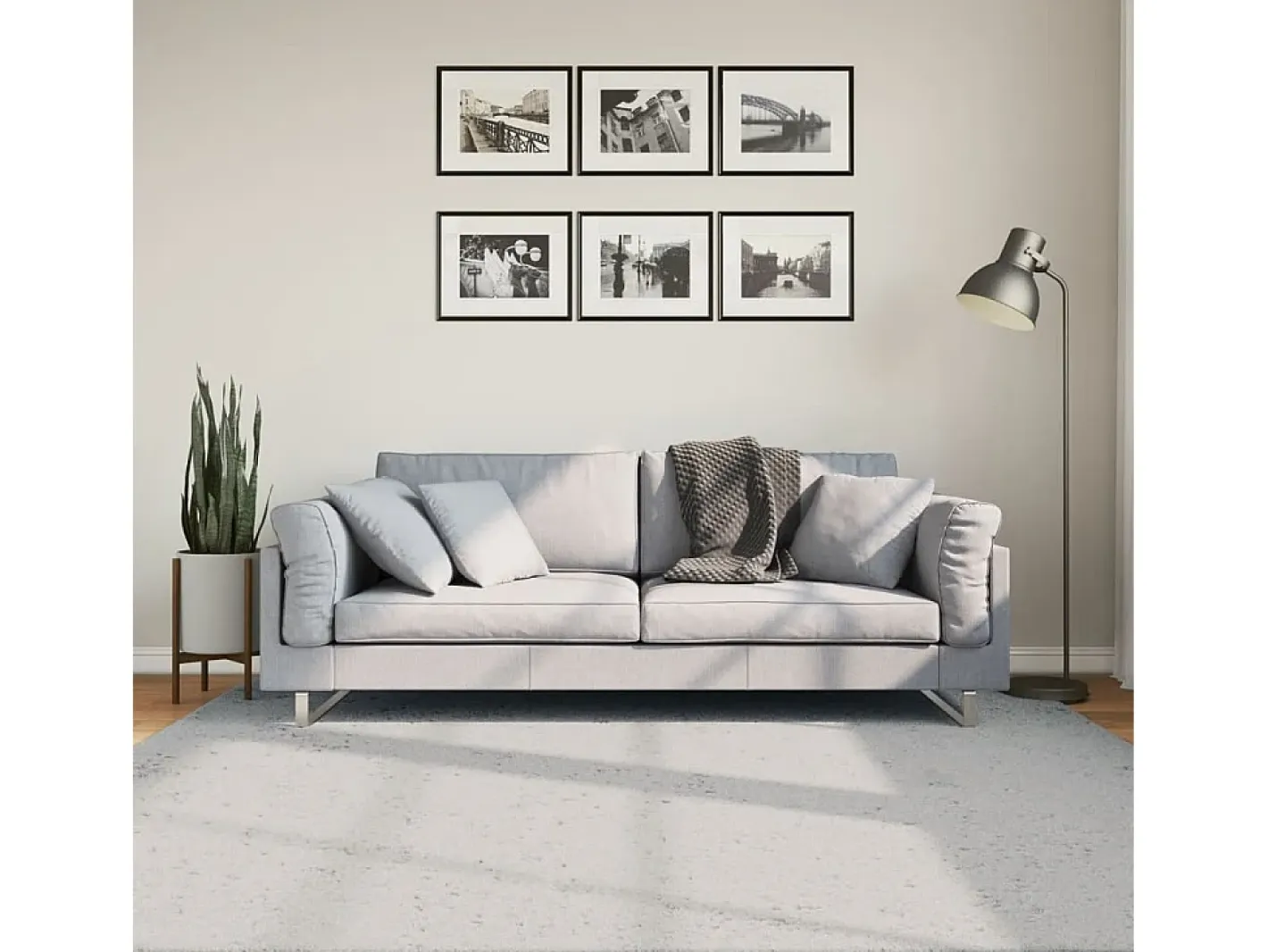 Garden Furniture Hester Alfombra de pelo corto suave lavable HUARTE 200x200 cm Gris Hot