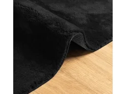 Garden Furniture Alfombra De Salón-Hester Alfombra de pelo corto suave lavable HUARTE 80x250 cm Negro