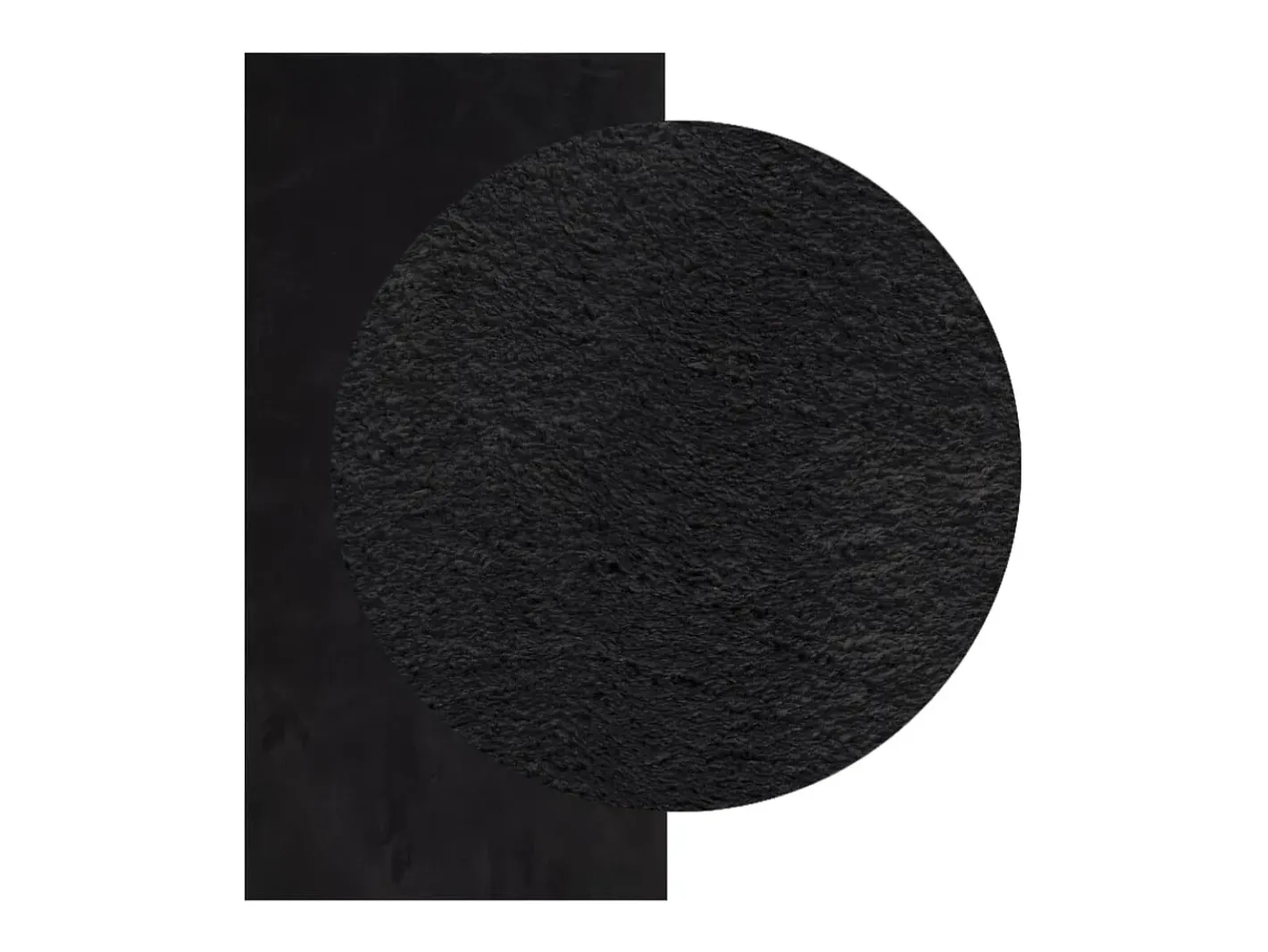 Garden Furniture Hester Alfombra de pelo corto suave lavable HUARTE 100x200 cm Negro