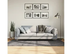 Garden Furniture Hester Alfombra de pelo corto suave lavable HUARTE antracita 100x200cm Gris antracita