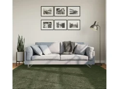 Garden Furniture Alfombra De Salón-Hester Alfombra pelo corto suave lavable HUARTE bosque 200x200cm Verde