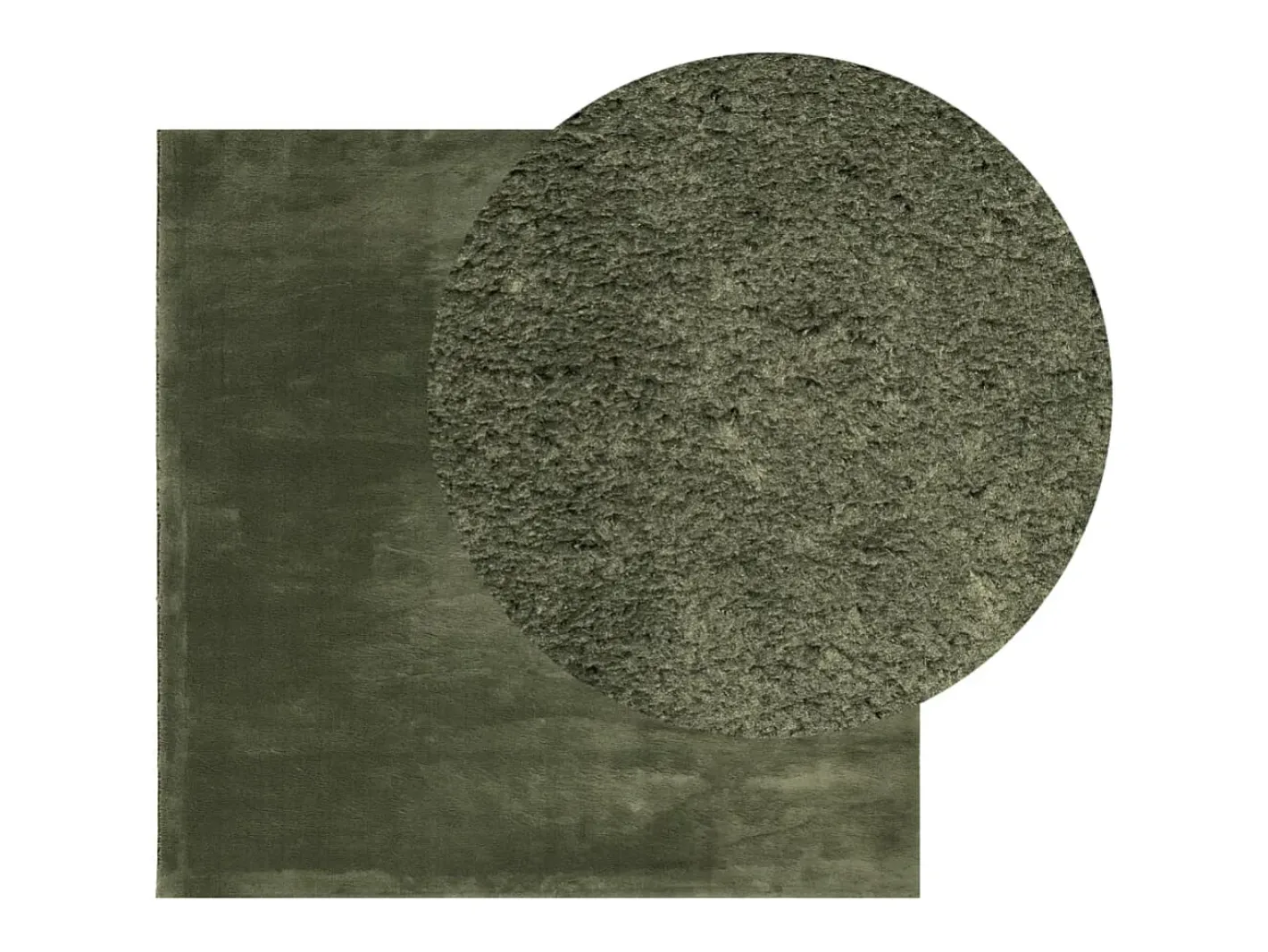 Garden Furniture Alfombra De Salón-Hester Alfombra pelo corto suave lavable HUARTE bosque 120x120cm Verde