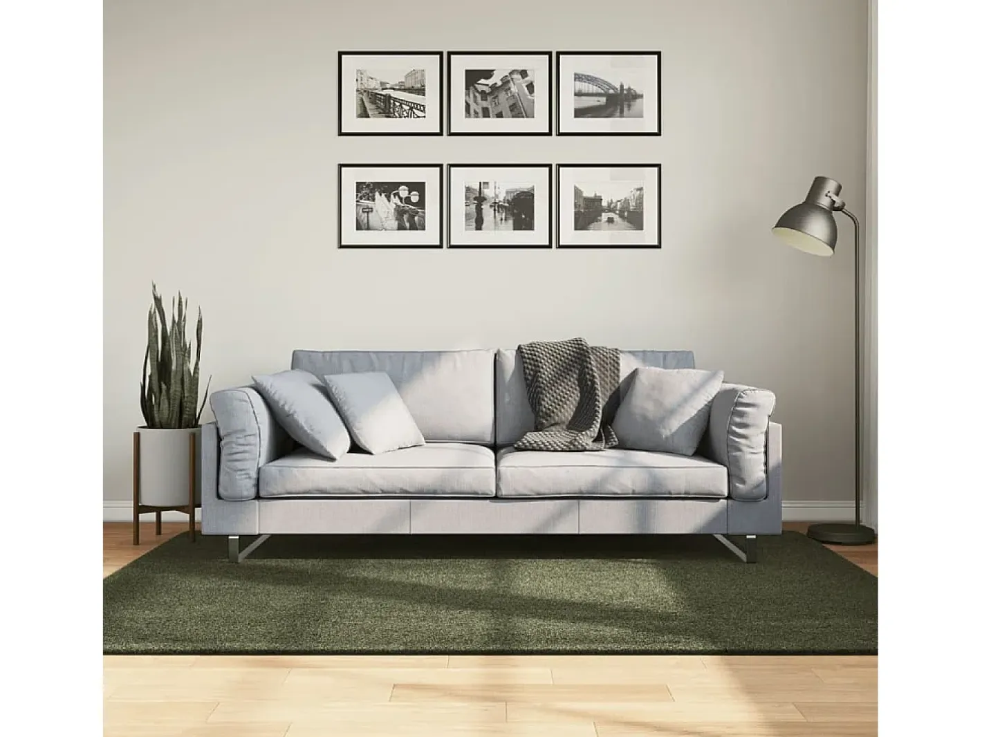 Garden Furniture Hester Alfombra pelo corto suave lavable HUARTE bosque 140x200cm Verde New