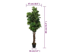 Higuera de hojas de violín artificial 96 hojas 80 cm ES813767 Verde Online