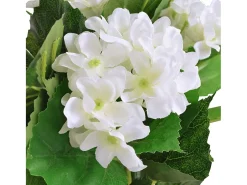 Planta Artificial-Hortensia artificial blanca con maceta de 60 cm Blanco
