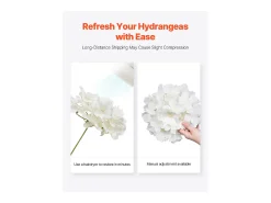 Sale Hortensia Artificial SucceBuy Flores Artificiales 250 mm, Ramos de Flores Artificiales Aspecto Realista con Cabeza de 152,4 mm, Lote de 65, Blanco