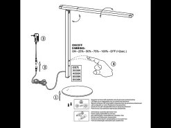 Ideal - Lámpara de mesa Fabas Luce negra - LED táctil de 10 W integrado, regulable CCT (3000K, 4000K, 5000K, 6000K) Negro Sale