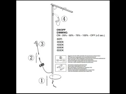 Lámpara De Pie-Ideal - Lámpara de pie LED negra orientable de metal H.130 cm Fabas Luce - Luz LED integrada de 10W CCT (3000K 4000K 5000K 6000K) Negro