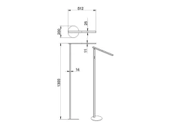 Lámpara De Pie-Ideal - Lámpara de pie LED negra orientable de metal H.180 cm Fabas Luce - Luz LED integrada de 35W CCT (3000K 4000K 5000K 6000K) Negro