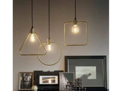 Ideal Lux Abc - 1 lámpara colgante de techo de latón antiguo, E27 Camel Outlet