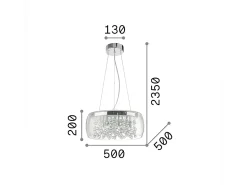 Best Ideal Lux Audi-80 - Lámpara colgante de techo grande de vidrio soplado con 8 burbujas, cromada, G9 Gris