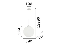 Outlet Ideal Lux Boa - Lámpara colgante de techo 1 Light Globe Negra, E27 Negro