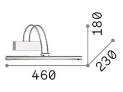Ideal Lux Bow - Aplique LED para cuadro mediano, Latón antiguo Camel