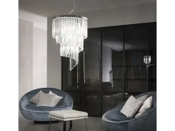 Ideal Lux Carlton - Lámpara colgante de 12 luces, cromo, E14 Gris Outlet