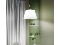 Ideal Lux Lámpara Suspendida-Cylinder - Lámpara colgante de techo tipo domo grande con 1 luz blanca, E27 Blanco