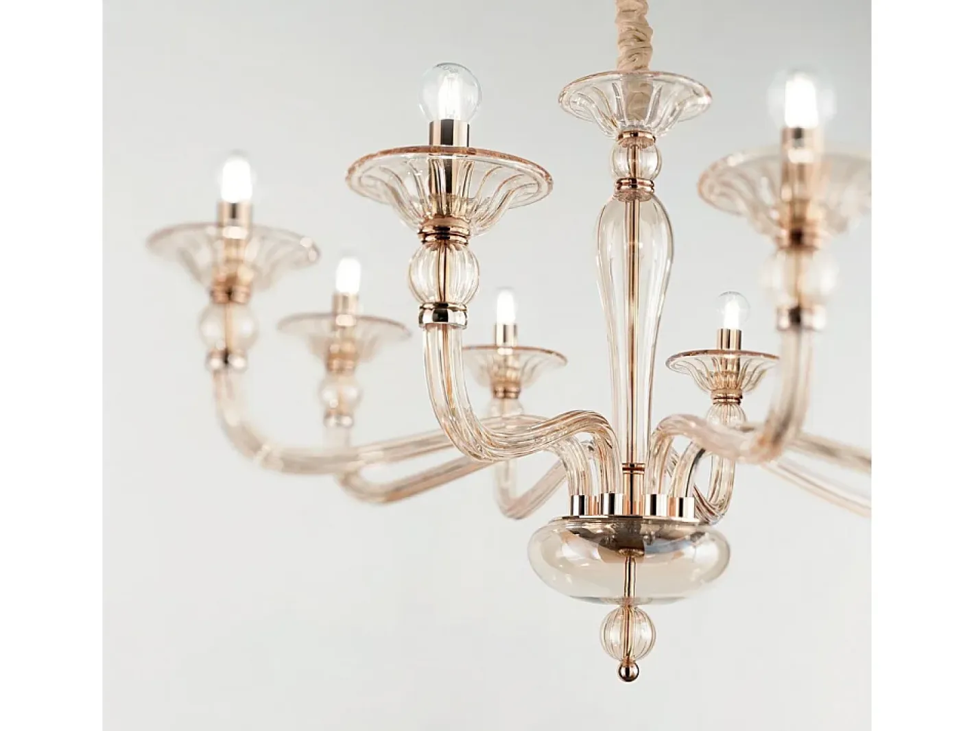 Ideal Lux Danieli - Lámpara colgante de 8 luces, ámbar, E14 Naranja Clearance