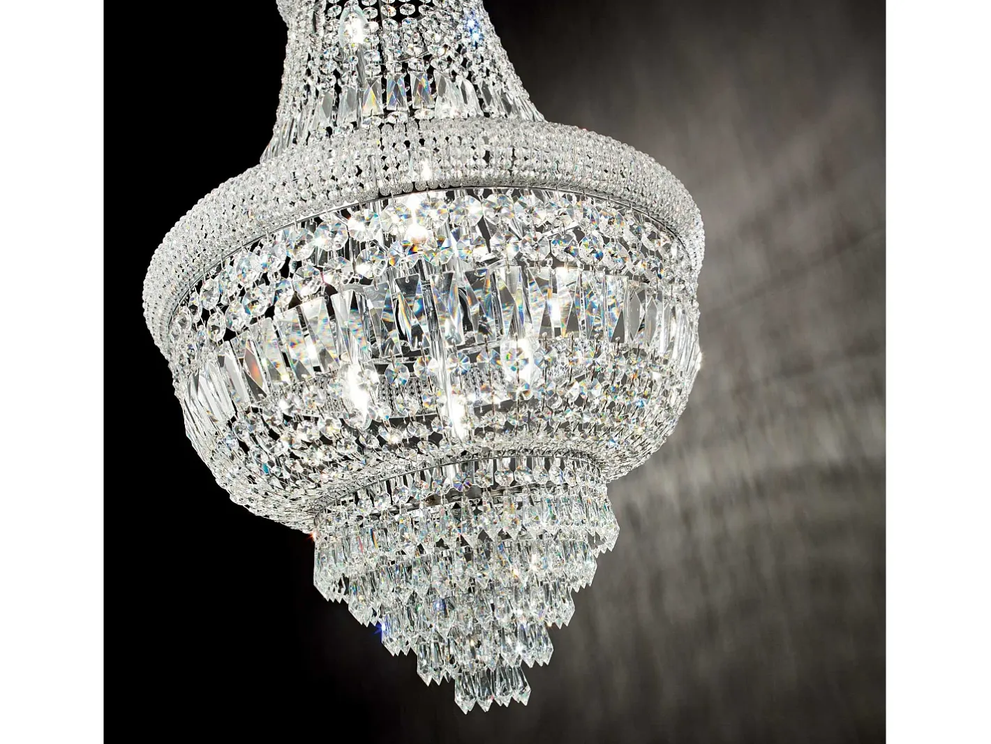 Ideal Lux Lámpara Suspendida-DUBAI - Lámpara colgante tipo candelabro de techo para interiores, 24 luces, cromo, E14 Gris