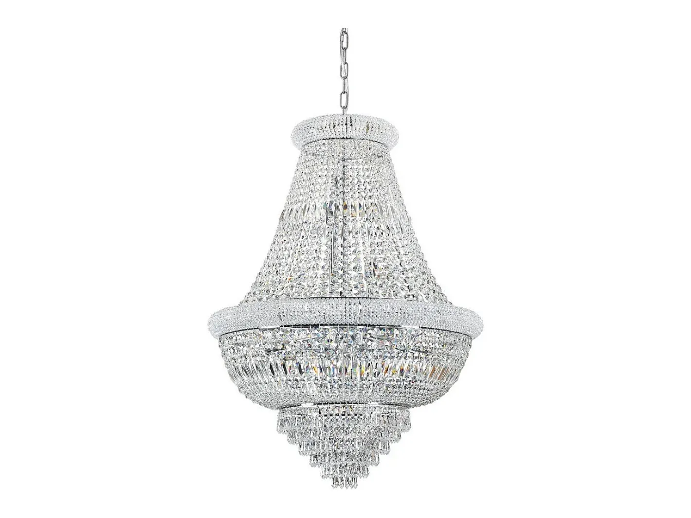 Ideal Lux Lámpara Suspendida-DUBAI - Lámpara colgante tipo candelabro de techo para interiores, 24 luces, cromo, E14 Gris
