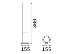 Best Ideal Lux EDO - Baliza Exterior 1 Luz Café IP44 Marru00f3n