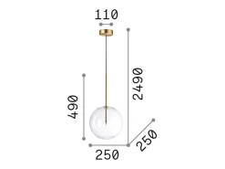 Sale Ideal Lux EQUINOXE Plafón Colgante Globo 25cm Latón Camel
