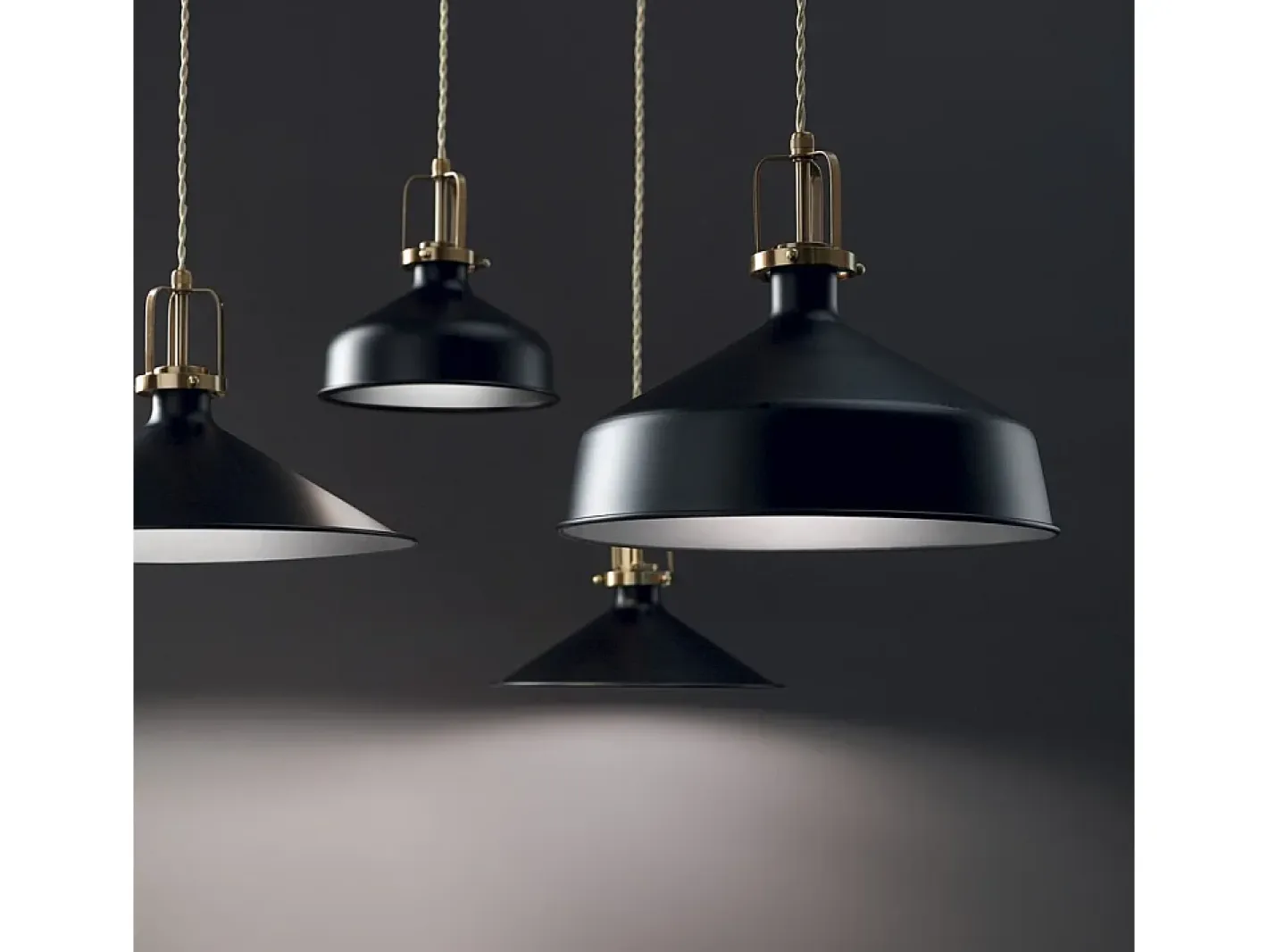 Ideal Lux Lámpara Suspendida-ERIS-4 - Lámpara colgante de techo tipo domo para interior 1 luz , E27 Negro
