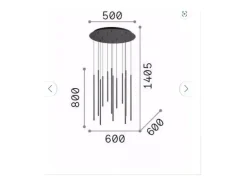 Online Ideal Lux FILO Lámpara de techo colgante decorativa de 12 gotas en racimo blanca 3000K Blanco