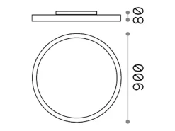 Ideal Lux Plafón-FLY Foco LED Semi Empotrado Integrado 90cm , 4000K, IP40 Negro
