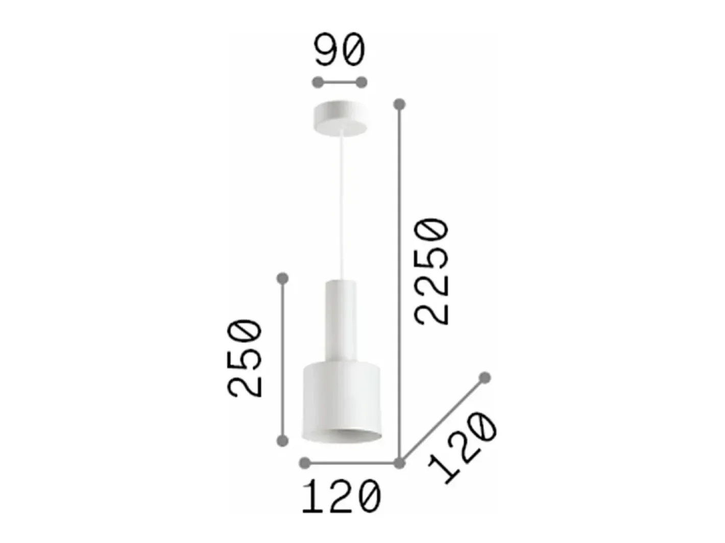Ideal Lux Lámpara Suspendida-HOLLY - Lámpara colgante de techo para interior 1 luz , E27 Negro