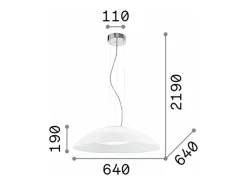 Online Ideal Lux Lena - Lámpara colgante de techo con 3 luces, color , E27 Blanco