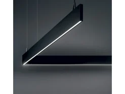 Ideal Lux Lámpara Suspendida-LINUS - Lámpara colgante de techo lineal de interior LED integrada 1 luz negra 3000K Negro
