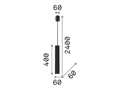 Ideal Lux Lámpara Suspendida-Look - 1 colgante de techo delgado y ligero desgastado Marru00f3n