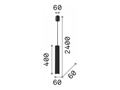 Ideal Lux Lámpara Suspendida-Look - 1 lámpara de techo delgada de cromo, GU10 Gris