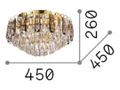 Ideal Lux Plafón-MAGNOLIA - Lámpara de techo empotrada de cristal para interior 7 luces , G9 Dorado
