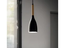 Ideal Lux Lámpara Suspendida-Manhattan - 1 lámpara colgante de techo negra, E14 Negro