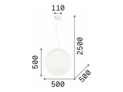 Ideal Lux Lámpara Suspendida-Mapa Bianco - Lámpara colgante de techo extragrande con 1 luz blanca, E27 Blanco