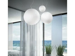 Ideal Lux Mapa Bianco - Lámpara colgante de techo de globo pequeño con 1 luz, blanca, E27 Blanco Discount