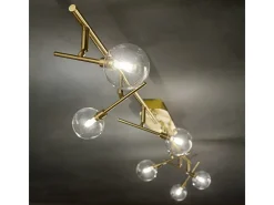 New Ideal Lux Maracas - Lámpara de techo 6 luces Latón antiguo Camel