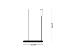 Outlet Ideal Lux MIRACLE 80cm Zintegrowana lampa sufitowa LED LED wisząca biała 3000K Blanco