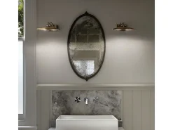 Outlet Ideal Lux Mirror-20 - Lámpara de pared con espejo para interiores, 2 luces, latón antiguo, G9 Camel