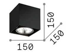 Ideal Lux Mood - 1 luz Downlight cuadrado grande de superficie blanca, GU10 Blanco