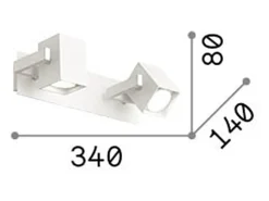Ideal Lux Aplique Para Pared-Mouse - Aplique de pared 2 luces Negro