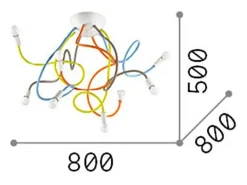 Ideal Lux Multiflex - Lámpara de techo de 8 luces con múltiples brazos Multicolor Sale