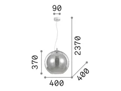 Outlet Ideal Lux NEMO - Lámpara colgante de techo tipo domo para interiores, 1 luz, cromo, E27 Gris