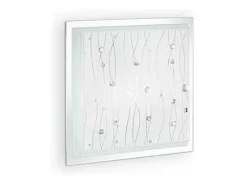 Ideal Lux Plafón-Ocean - Luz de empotrar grande para interiores de 3 luces Transparente, E27 Gris