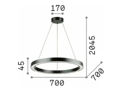 Ideal Lux Oracle - Colgante de techo grande LED integrado 3000K Negro New