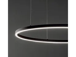 Online Ideal Lux ORACLE - Lámpara colgante de techo circular LED integrada 1 luz negra 3000K Negro