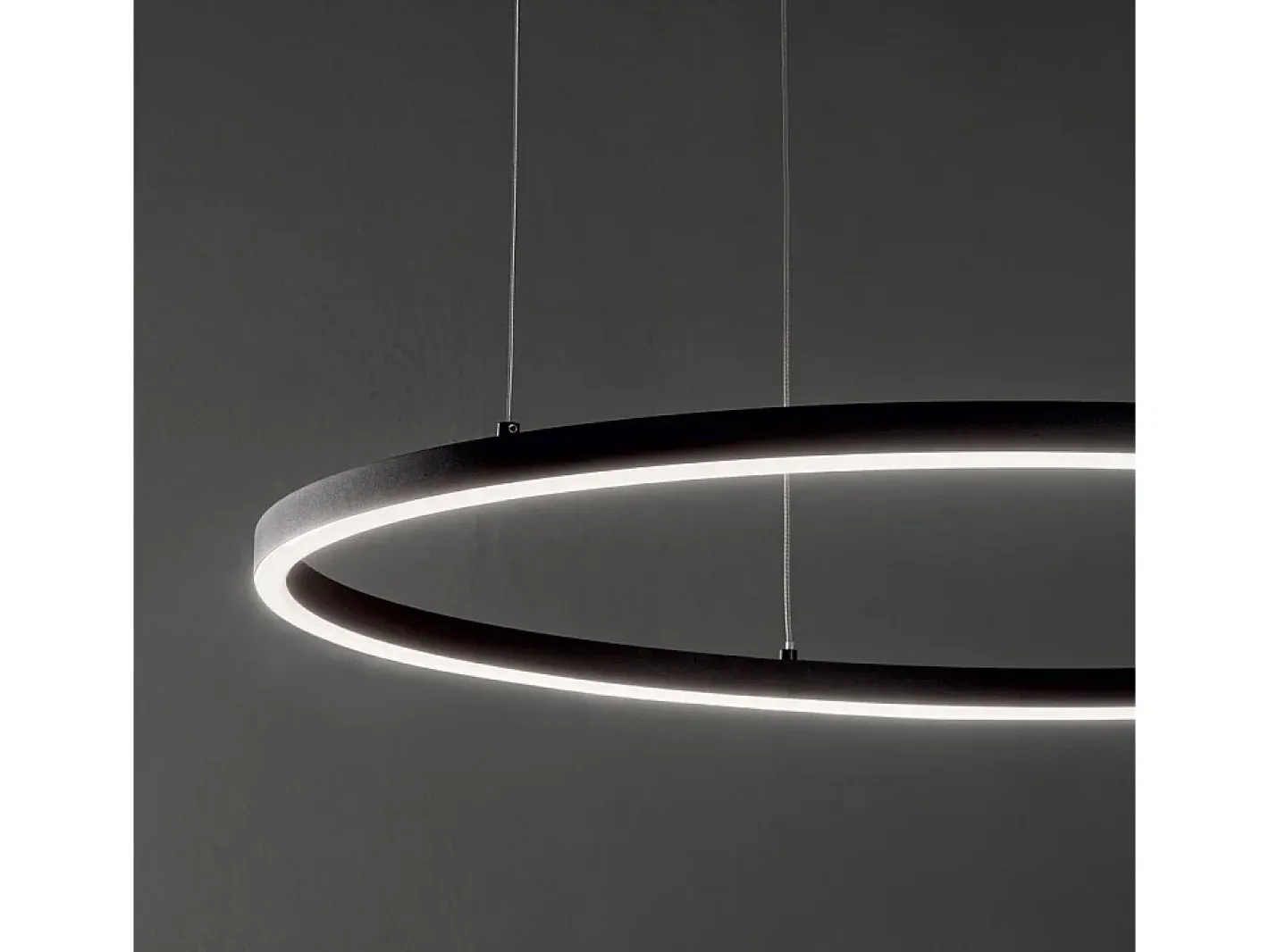 Online Ideal Lux ORACLE - Lámpara colgante de techo circular LED integrada 1 luz negra 3000K Negro